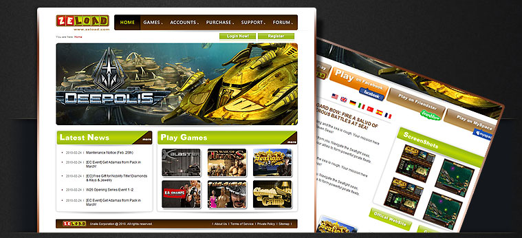 網站設計專案 - Zeload 松崗遊戲國際版網站平台